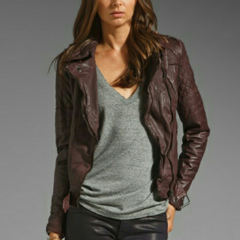Muubaa Minsk Quilted Leather Biker Jacket size 0